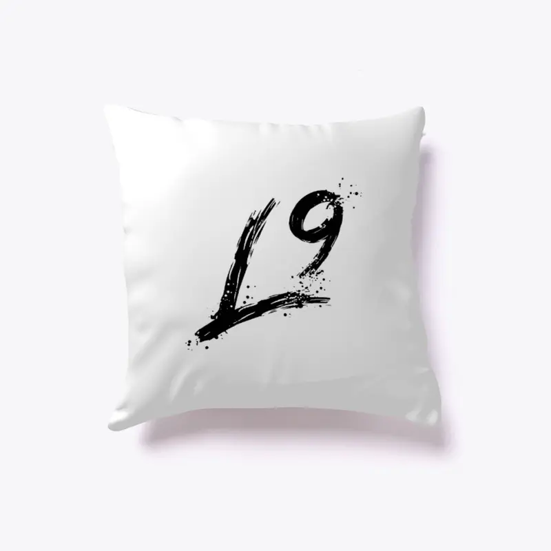 L9 Pillow (White With Black Logo)